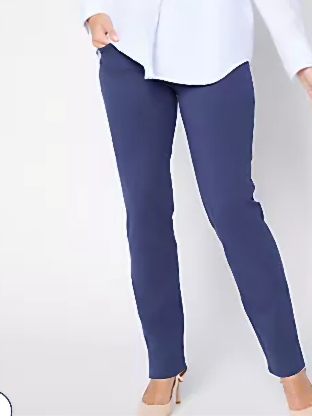 New Women With Control Straight Leg Pant Tall 86/14 Navy
